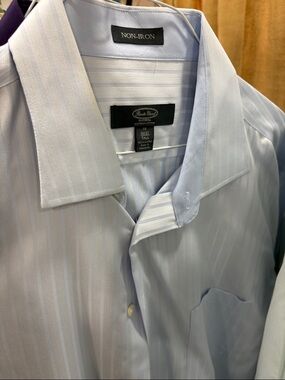 Brooks Brothers Light Blue Striped Non-Iron Dress Shirt